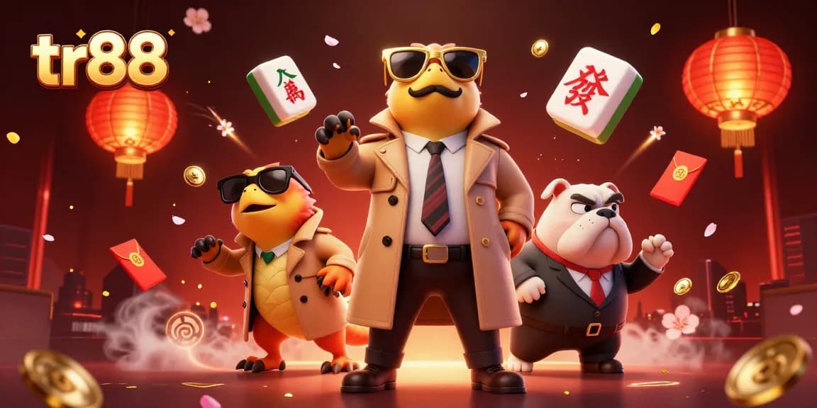 Experience the thrill of tr88 at the VIP casino with playful raptors in a humorous scene.