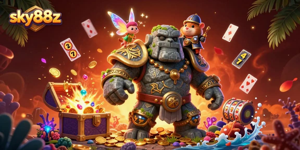 Experience thrilling gameplay at sky88z with magical 3D characters and dynamic casino elements.