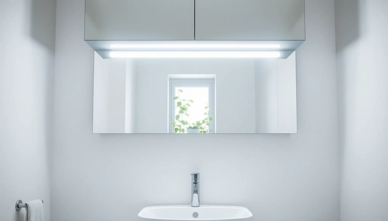 Spiegelschrank mit Beleuchtung Bad bietet elegantes Licht und modernen Stil für Ihr Badezimmer.