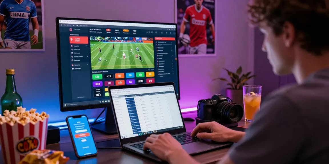 Situs Taruhan Bola Terpercaya showcased on a dynamic computer screen with sports odds and a user actively placing bets, enhancing online gaming experience.