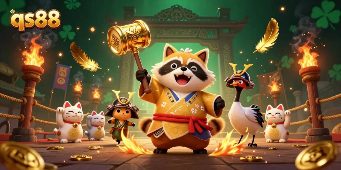 Experience the thrilling excitement of qs88 with vibrant 3D casino characters celebrating big winnings.