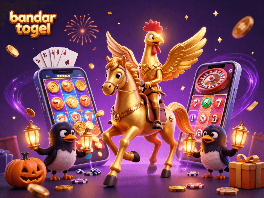 Engage in bandar togel with vibrant games amidst a magical casino scene