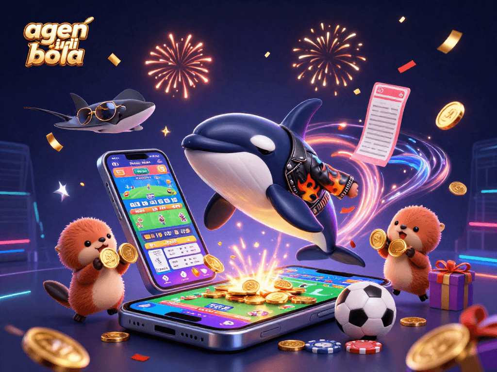 Engage with agen judi bola in dynamic betting scenes featuring colorful sports betting elements and rich details.