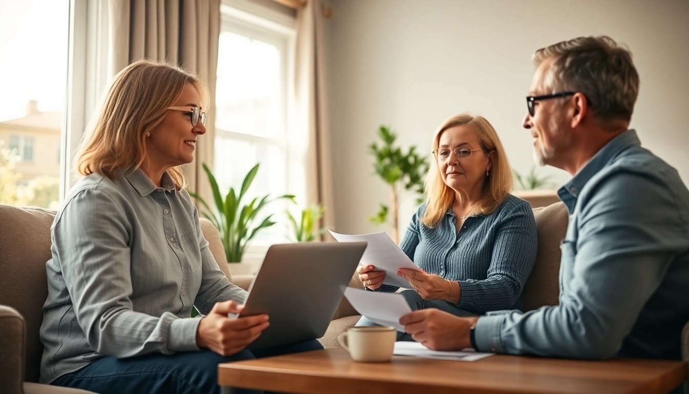 Sell my mobile home consultation with a real estate agent in a cozy room.