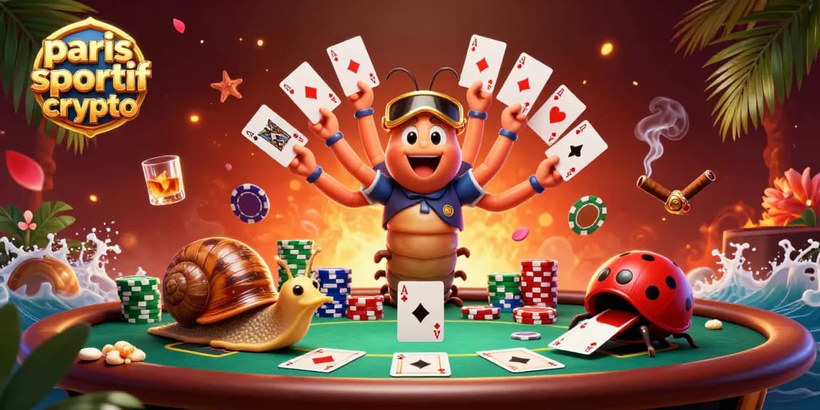 Placer des paris sportifs crypto avec une illustration colorée et dynamique des jeux de casino.