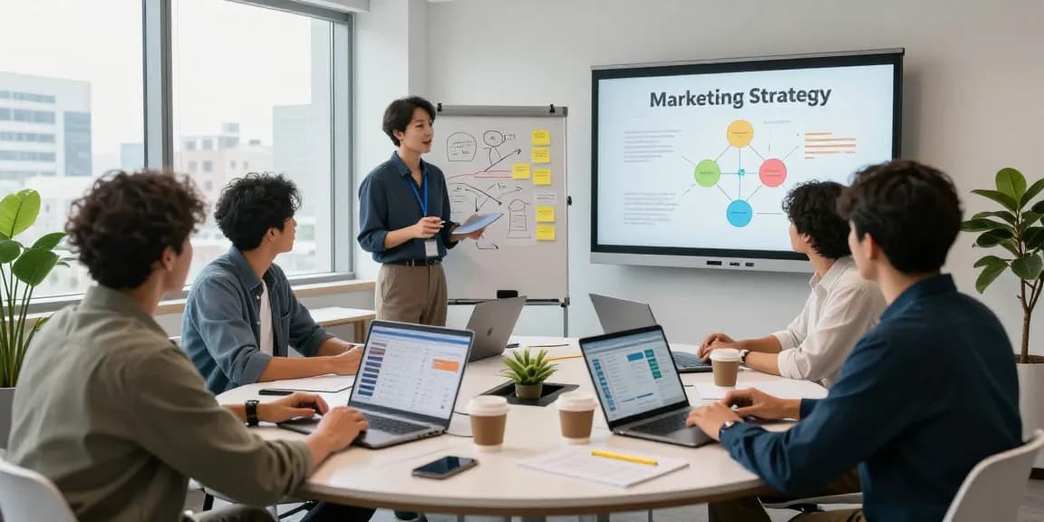 Marketing professionals discussing digital strategies at miraviglp.com.