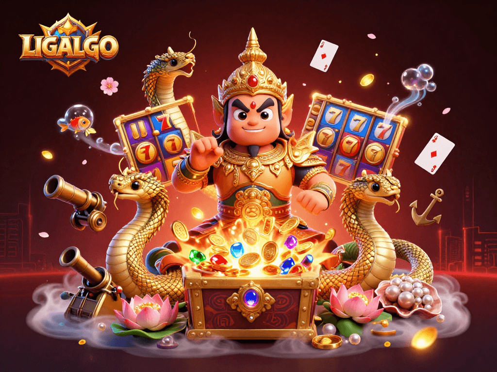LIGALGO showcases thrilling slot gaming experience with elaborate characters and vibrant elements