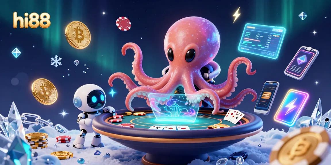 Experience engaging gameplay at hi88 with exciting poker action featuring alien characters and crypto elements.