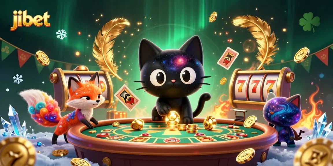 Experience the thrill with jibet, as a cosmic cat pulls in winnings at the casino!