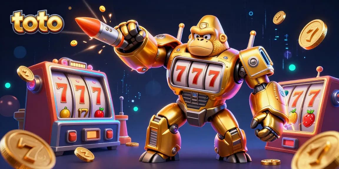 Menangkan jackpot dengan toto dalam ilustrasi 3D gorila emas bergaya transformer yang memukau!