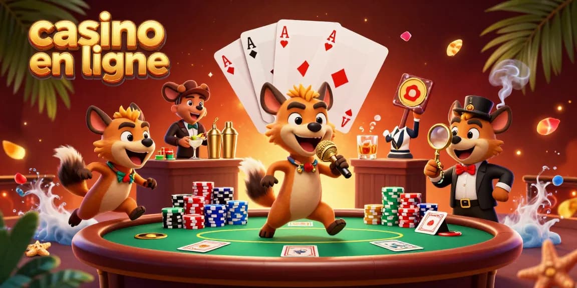 Animations captivantes dans un casino en ligne avec hyènes en scène, rendant le jeu amusant et engageant.