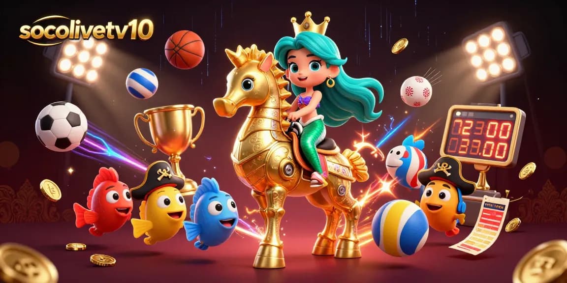 Socolivetv10 offers exciting sports betting visuals with vibrant characters and dynamic elements.