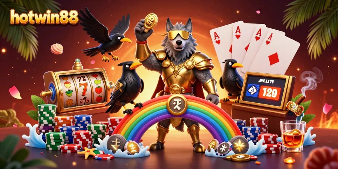 Spin and win at hotwin88 with vibrant slot reels surrounded by Odin and his ravens.