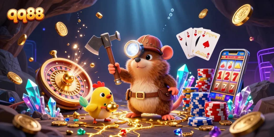 Spin lucky reels and collect treasures at qq88 in vibrant 3D casino adventure.