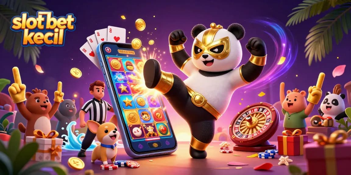 Engage in thrilling slot bet kecil action with vibrant 3D characters and casino elements.