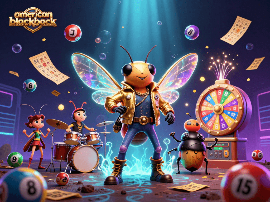 Engage with american-blackjack action featuring vibrant characters and dynamic elements in a lively casino scene.