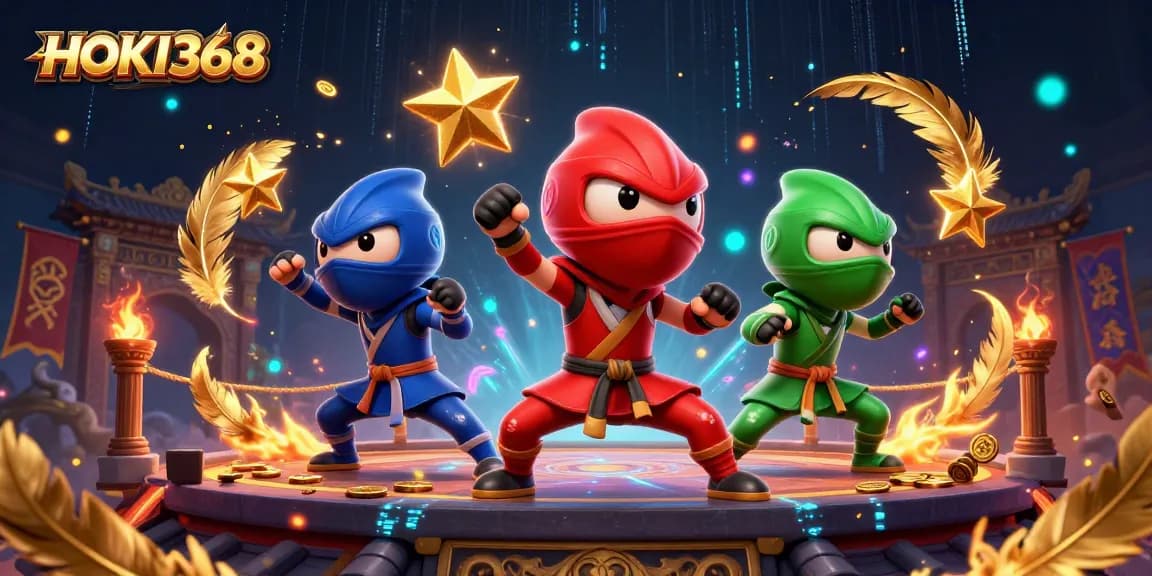 Engage in thrilling action with HOKI368 as cartoon ninja chameleons showcase dynamic martial arts.