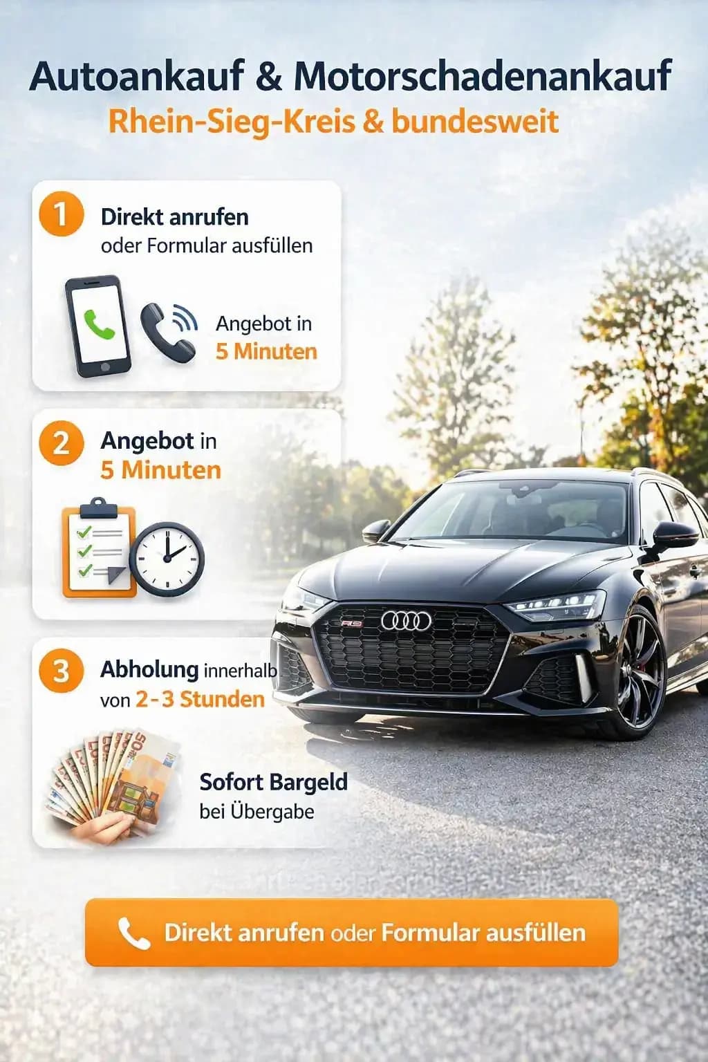 Jetzt auto mit motorschaden verkaufen und sofort Bargeld erhalten