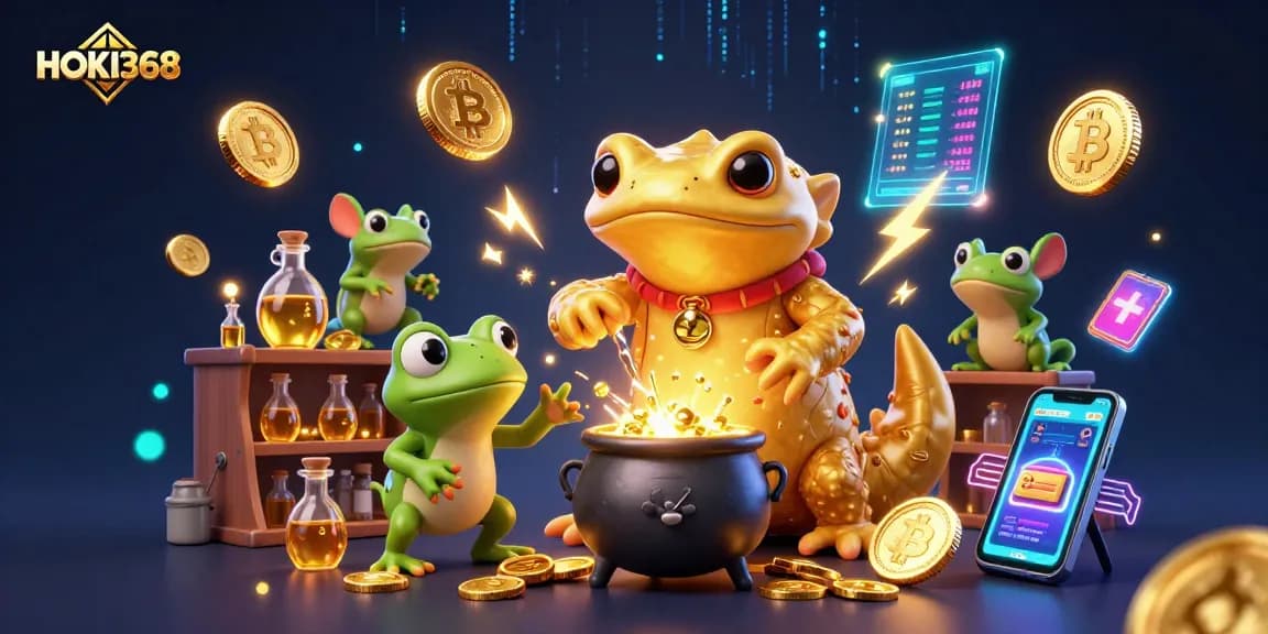 Experience gaming with HOKI368, showcasing thrilling action of golden alchemy in a casino setting.