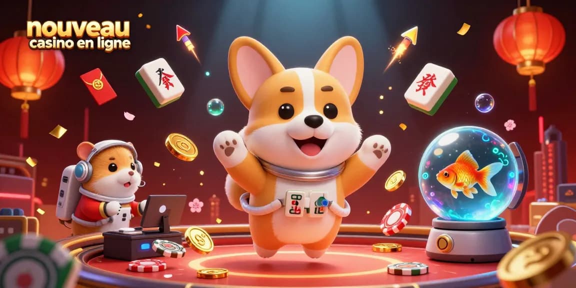 Découvrez le nouveau casino en ligne avec un corgi astronaute flottant dans un casino spatial rempli de jetons et de billets chanceux.