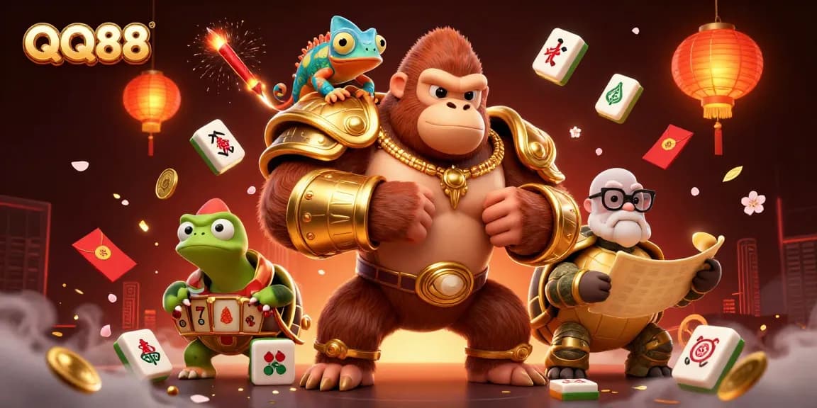 Engage in QQ88's thrilling gameplay with dynamic 3D characters and vibrant casino elements.