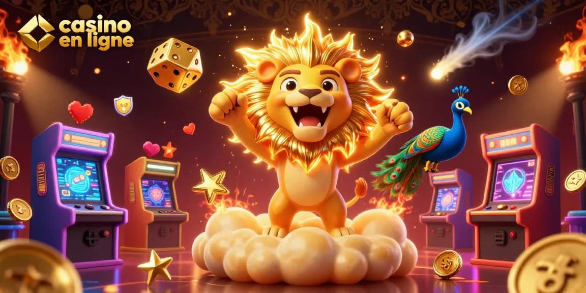 Jouez dans un casino en ligne avec des personnages colorés et des machines à sous animées.