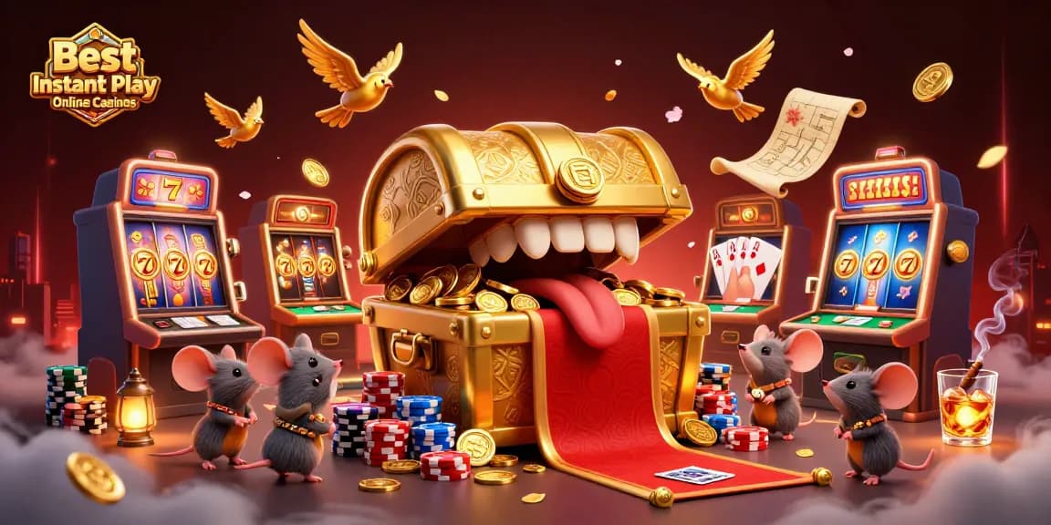 Engage with the Best Instant Play Online Casinos through vibrant game illustrations and captivating characters.