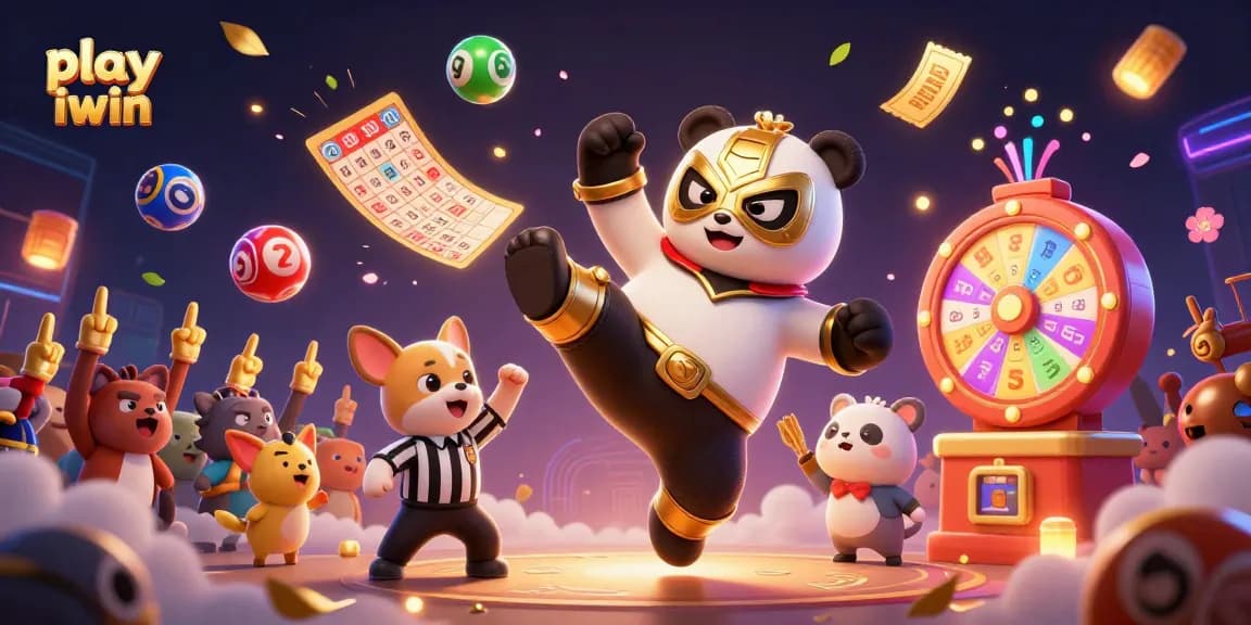 Play iwin in a dynamic casino scene with animated characters and vibrant gambling elements.