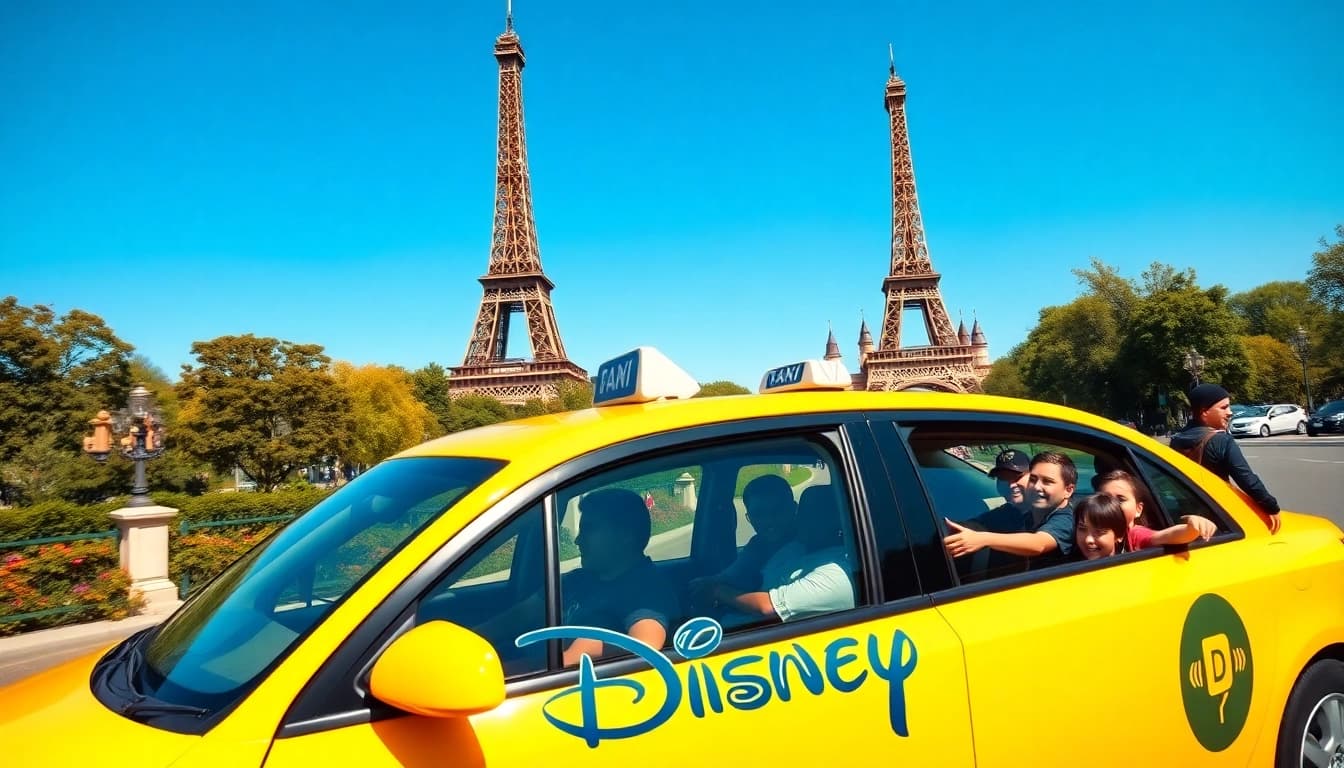 Experience a taxi from charles de gaulle to disneyland paris with a joyful family ride.