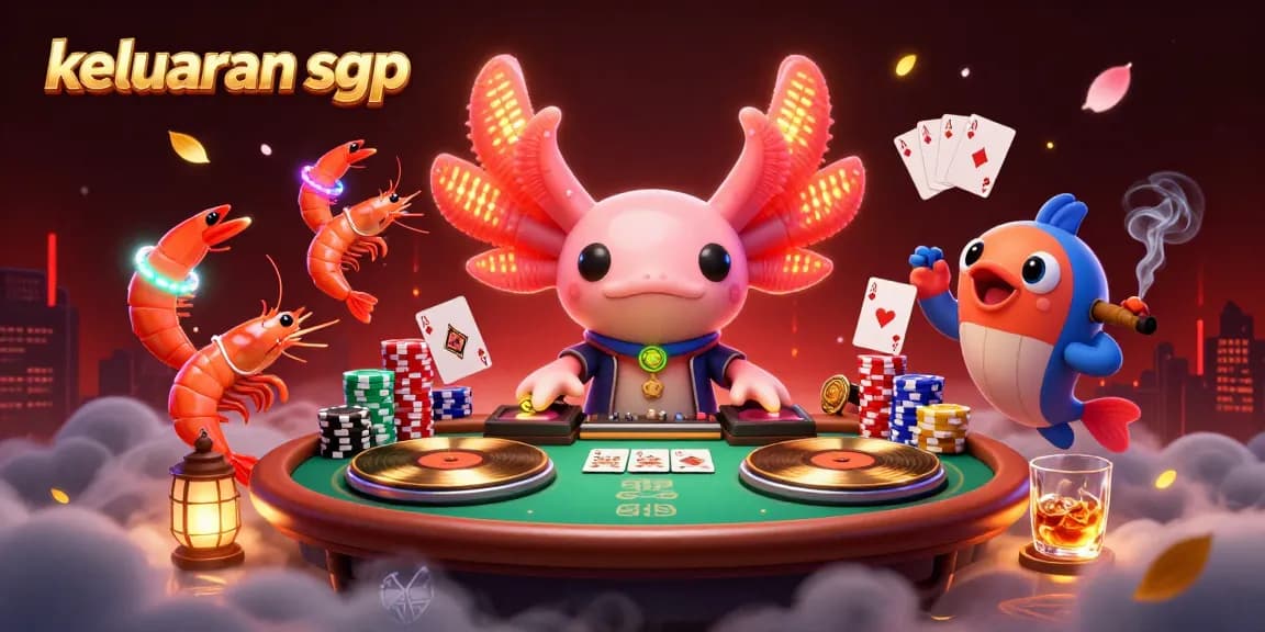 Engage with keluaran sgp results while enjoying a vibrant 3D casino scene featuring energetic characters.