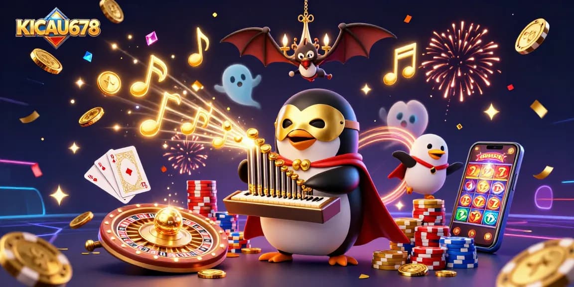 KICAU678 offers an exciting slot experience with dynamic casino elements and a captivating penguin character.