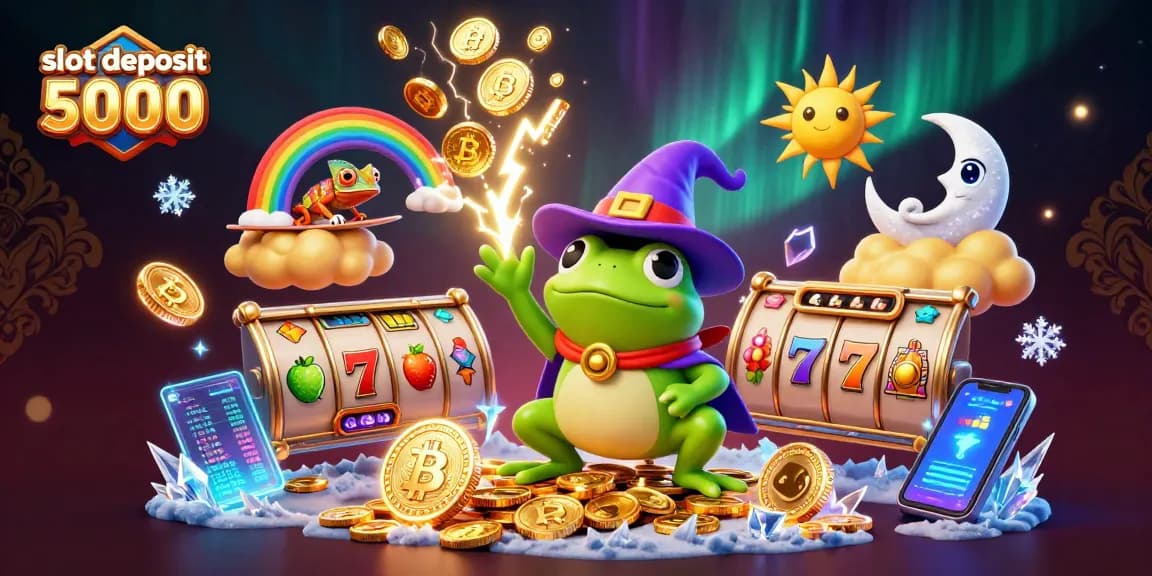 Permainan slot deposit 5000 menawarkan peluang menang besar dengan simbol jackpot dan koin emas yang berkilau.