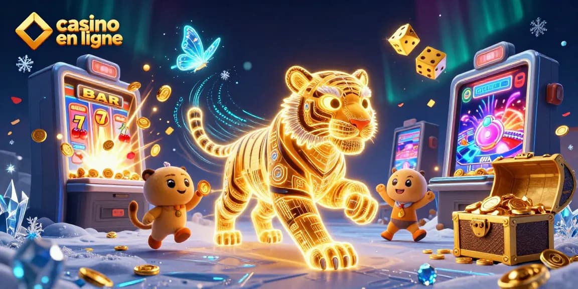 Découvrez des jeux passionnants de casino en ligne dans une scène dynamique remplie d'énergie.