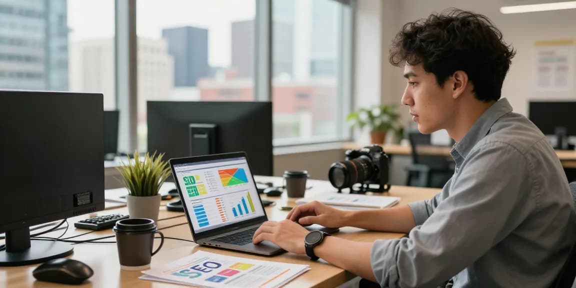 SEO Consultancy session showcasing strategic discussions in a modern office.