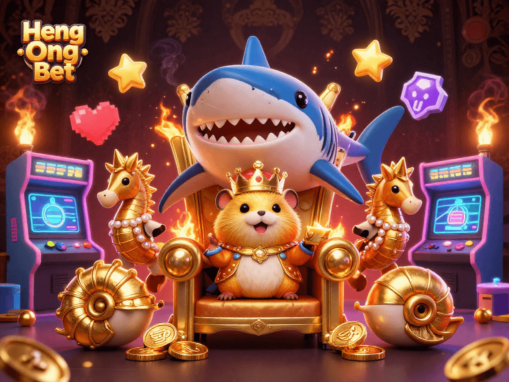 Join the exciting adventure at Heng Ong Bet in this vibrant casino-themed illustration.