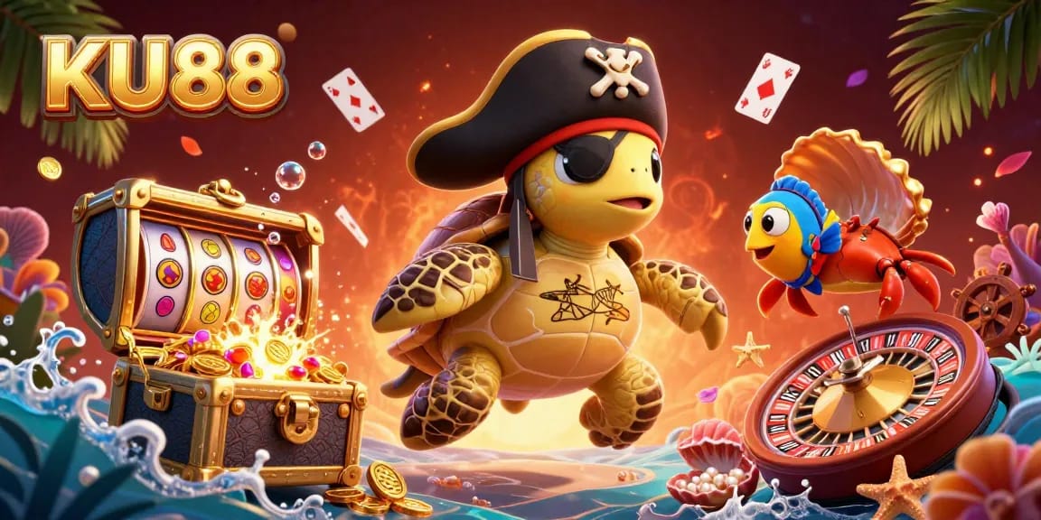 Engaging scene at KU88 casino with characters celebrating a jackpot amidst vibrant gameplay elements.
