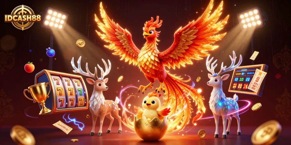 Engage with IDCASH88's immersive experience showcasing vibrant slot visuals and dynamic gaming elements.