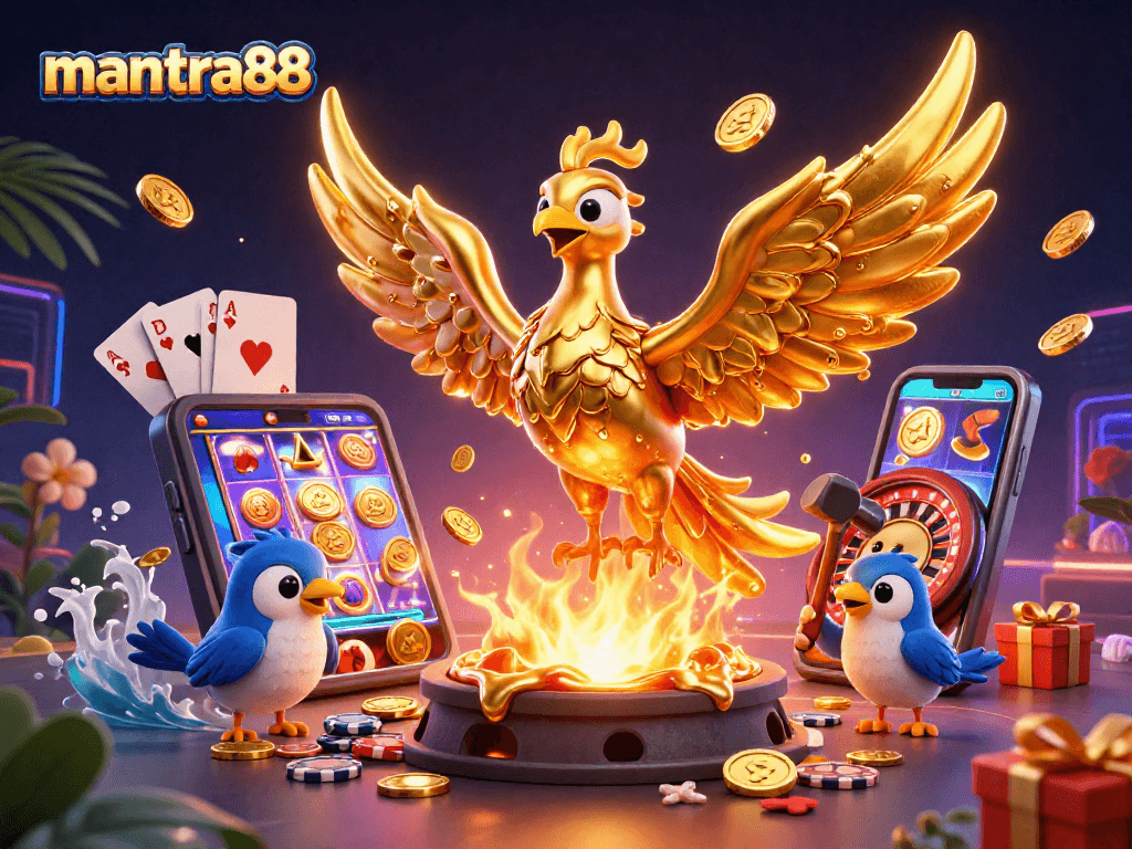 Experience the thrill of mantra88 with golden jackpots erupting amidst dynamic casino elements.
