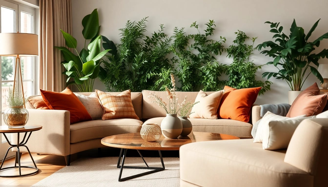 Comfortable living room at fonne.nl showcasing warmth and cozy design elements.