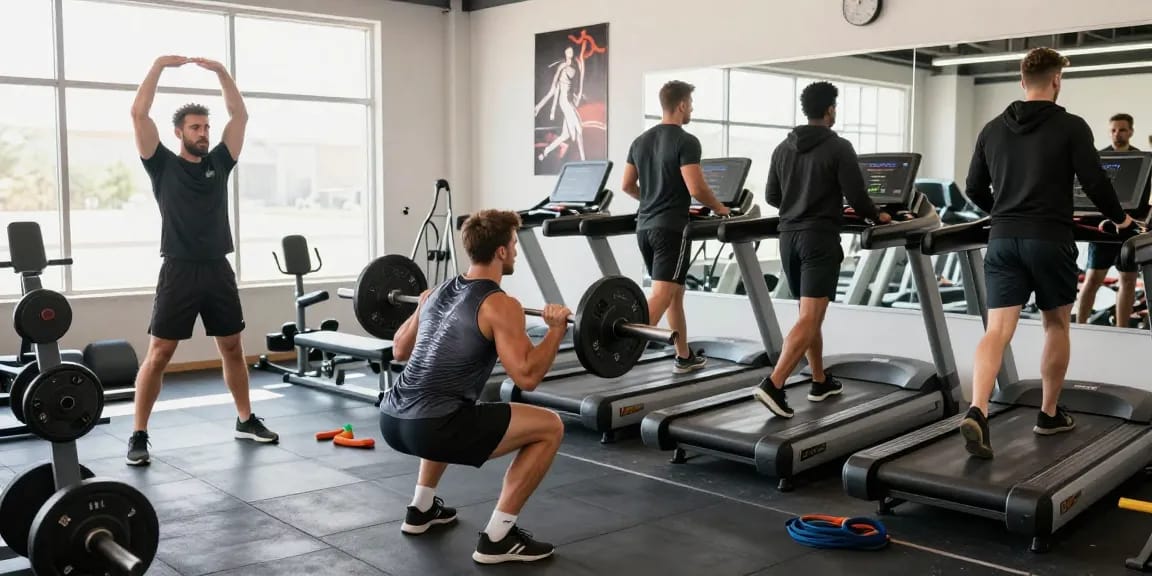 Men exercising in performance-focused gym clothes, showcasing Gym clothes Men designed for comfort and durability.