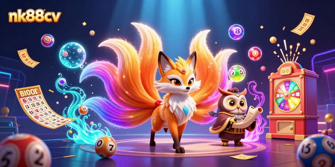 Engage with NK88CV's thrilling bingo experience featuring vibrant characters and dynamic gaming elements.