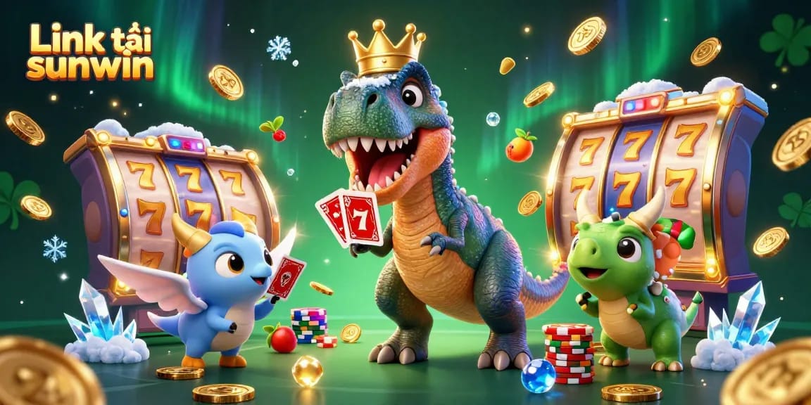 Engage with Link tải sunwin while enjoying a thrilling casino experience in a vibrant animated scene.