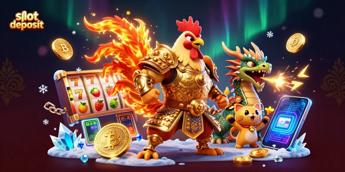 Slot deposit menawarkan peluang menarik dengan kombinasi karakter dan elemen kasino dalam ilustrasi 3D yang memukau.