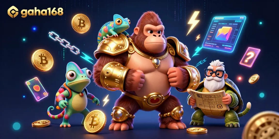 Engage with thrilling gacha168 slot gameplay, featuring vivid 3D characters with crypto elements.