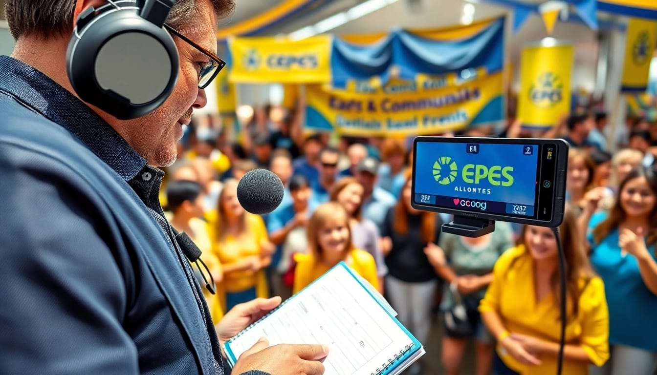 Reporting on Epe news at a lively event, showcasing community engagement and vibrant atmosphere.
