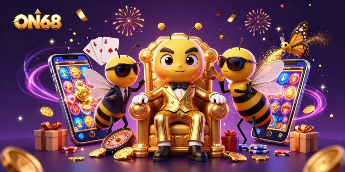 Win big on ON68 with exclusive casino games and thrilling rewards in a vibrant 3D scene.