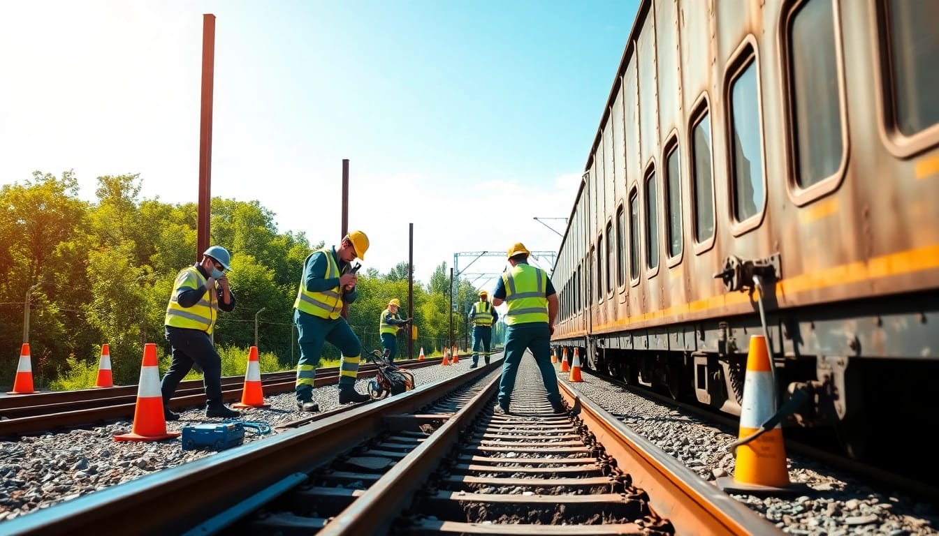 Technicians conducting Emergency Railroad Repair Services to ensure safe operations.
