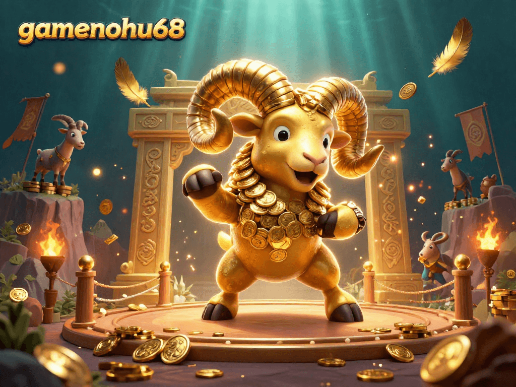 Experience the thrill of gamenohu68 with a vibrant, 3D casino scene featuring dynamic characters and elements.