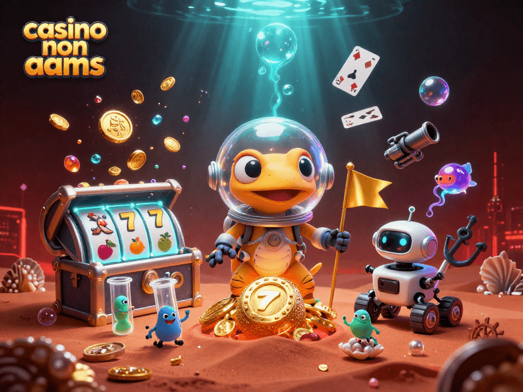 Visualizza il gecko marziano che scopre un casino non aams tra le sabbie rosse di Marte.