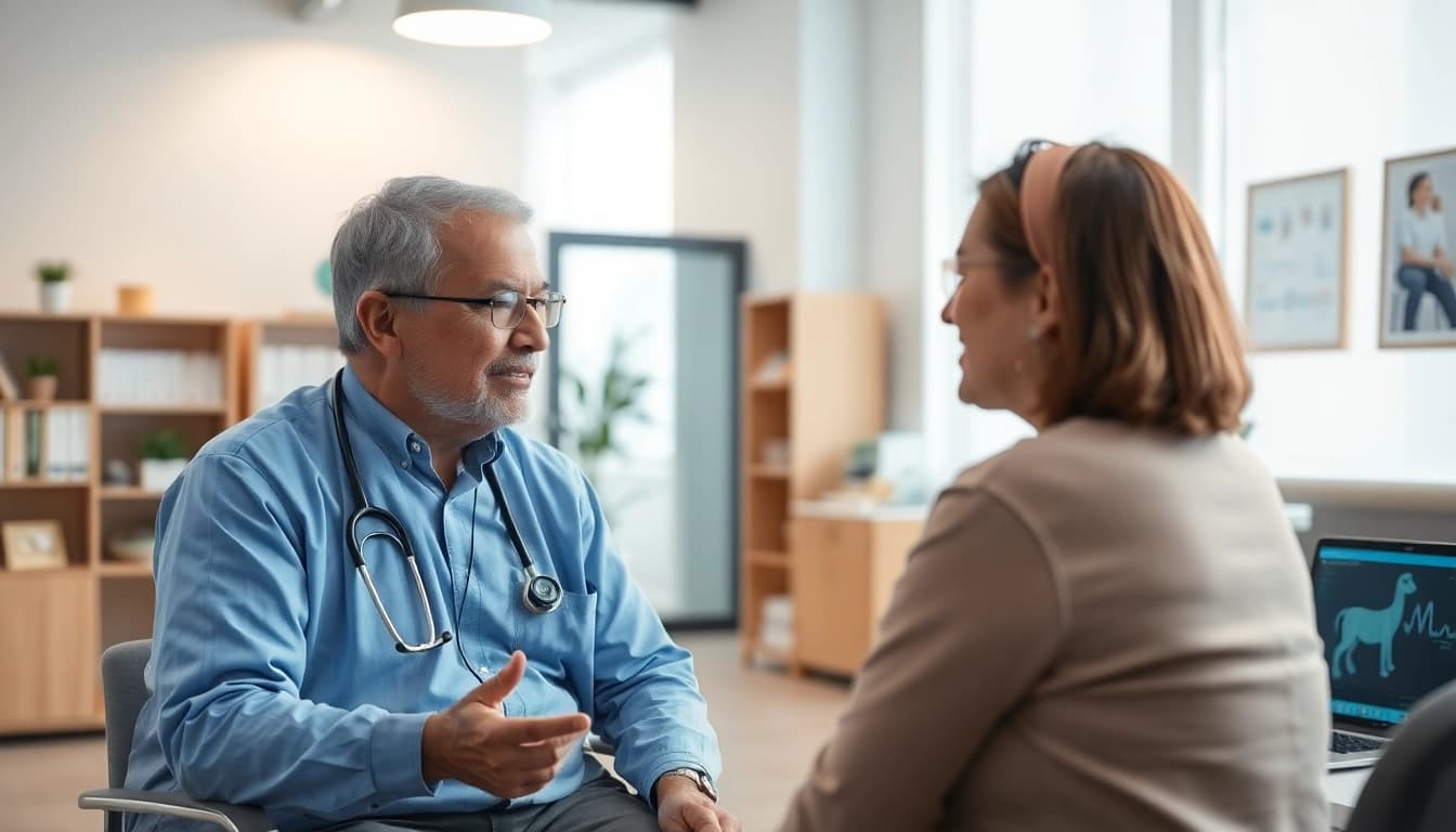 YourGP healthcare provider engaging with a patient, showcasing a caring atmosphere.